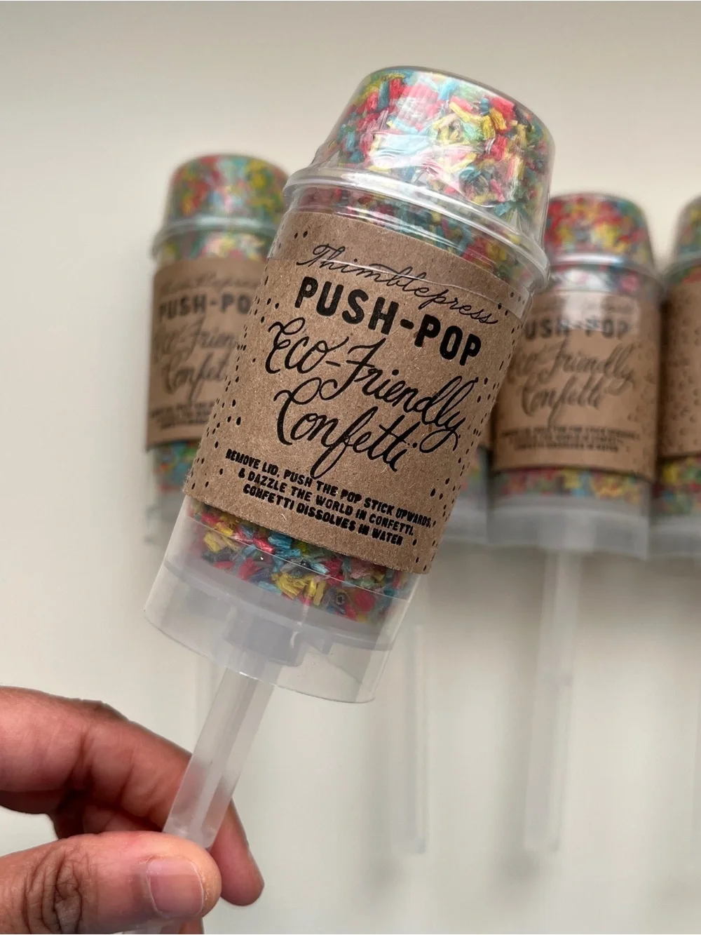Push-pop confetti celebration birthday wedding graduation eco friendly baby
